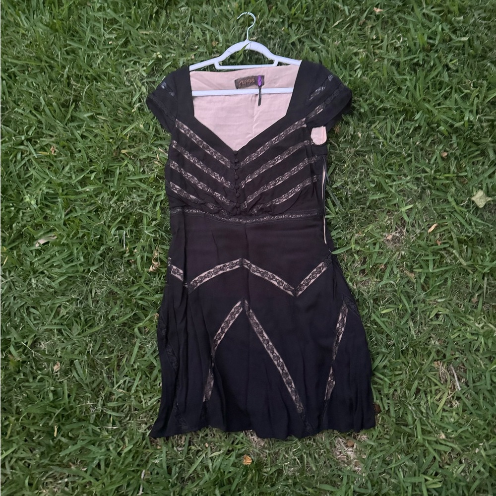 Free people black dress with lace